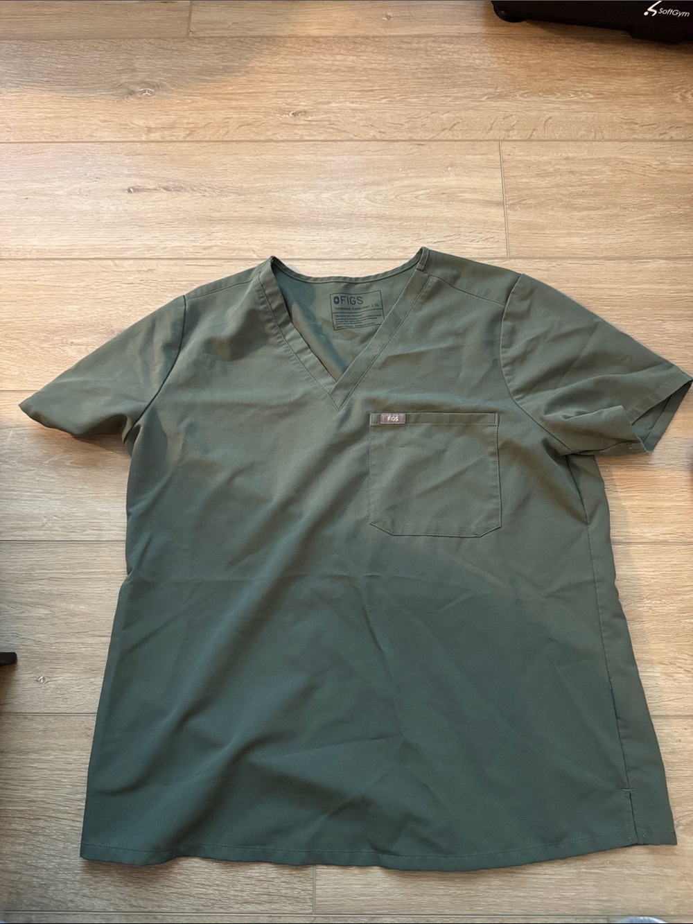 FIGS Women's Olive V-Neck Scrub Top
